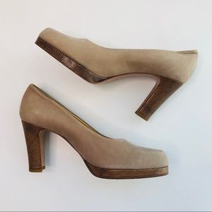 Womens Browns Italian Tan Suede Heel